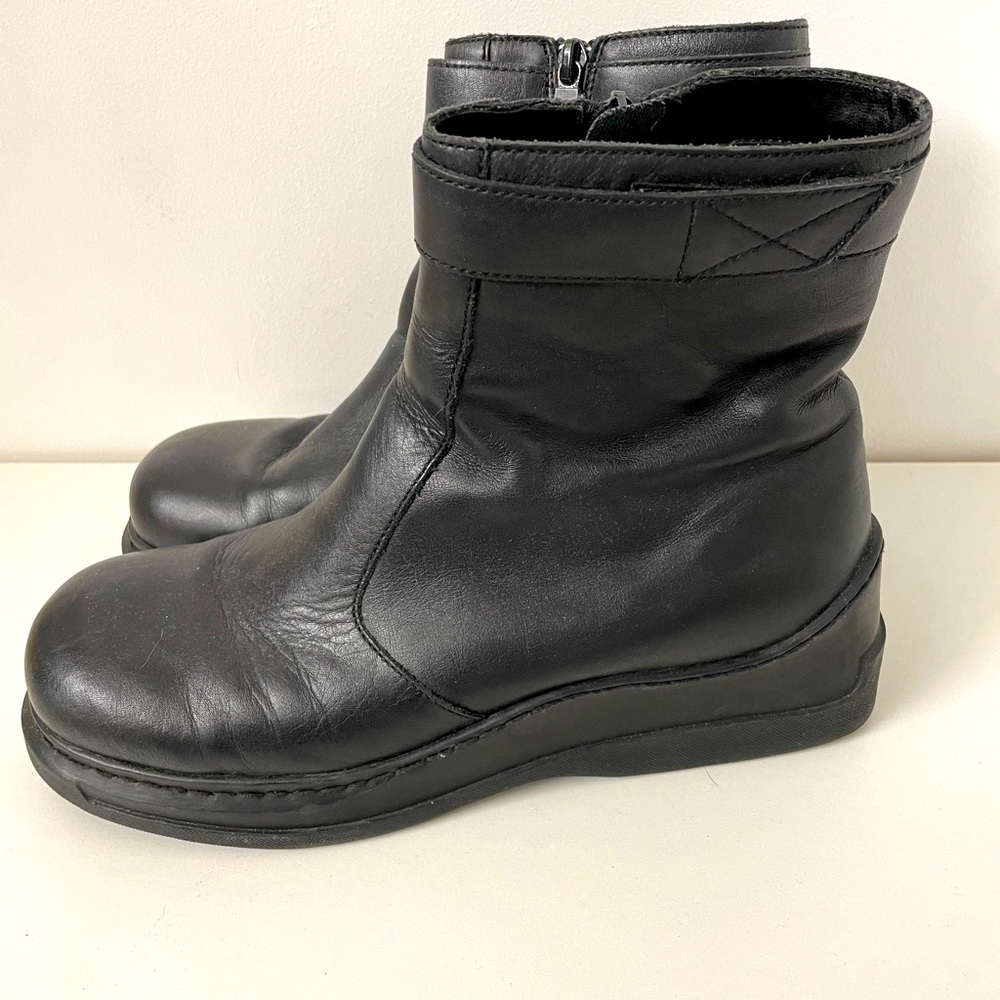 SALE! Esprit Black Platform Moto Boots. Sz 10